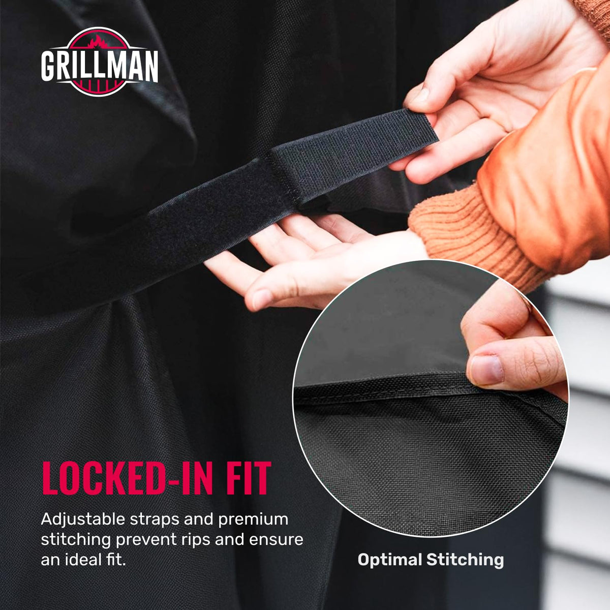 Grillman black color closeup emphasizing sleek outdoor protection