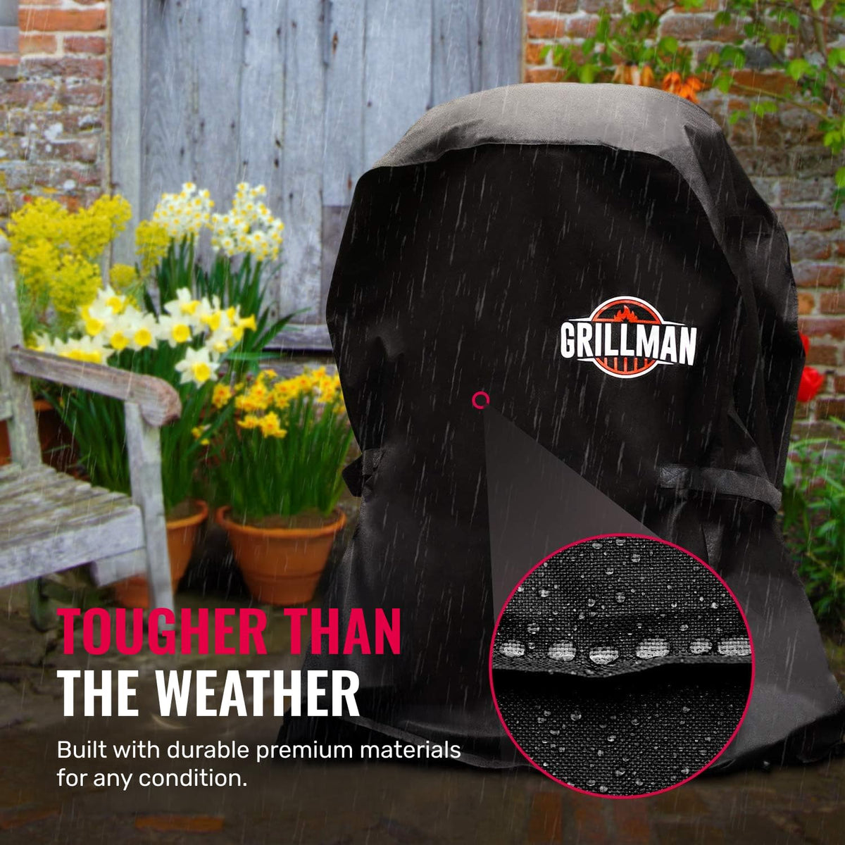 Grillman grill cover on Weber/Genesis model for secure fit
