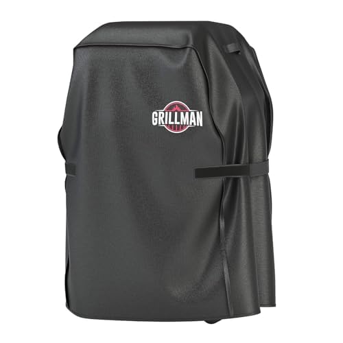Grillman heavy duty grill cover 30-inch front view protecting grill from rain