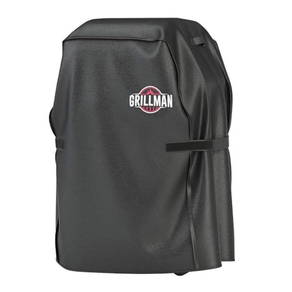 Grillman heavy duty grill cover 30-inch front view protecting grill from rain