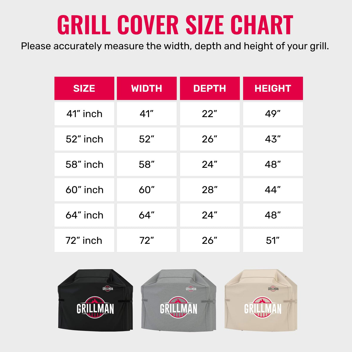 Grillman patio protection – keeps rain and dust away from your grill.