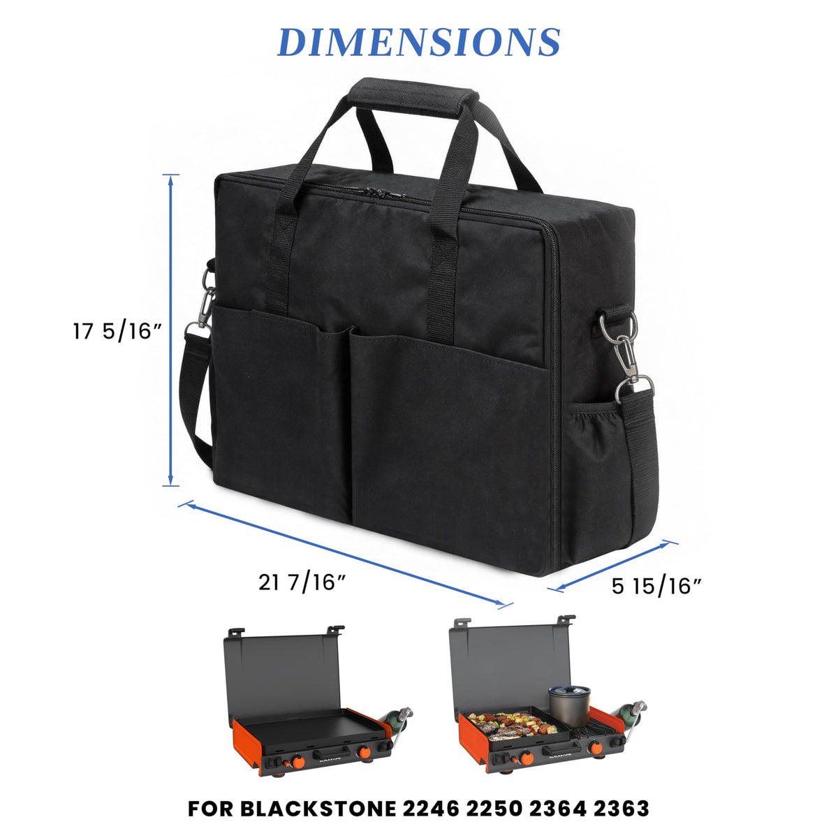 Grilltonic griddle bag 20x14 fit shields two-burner griddle from weather
