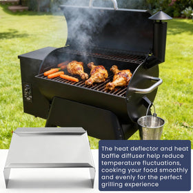 Grilltonic heat deflector with precise 13x11x4 inch dimensions.