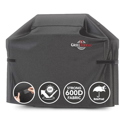 GrillTough 72-inch cover with full coverage protects outdoor grills from rain and sun.