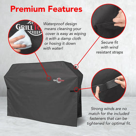 GrillTough adjustable straps ensure a snug, wind-resistant fit.