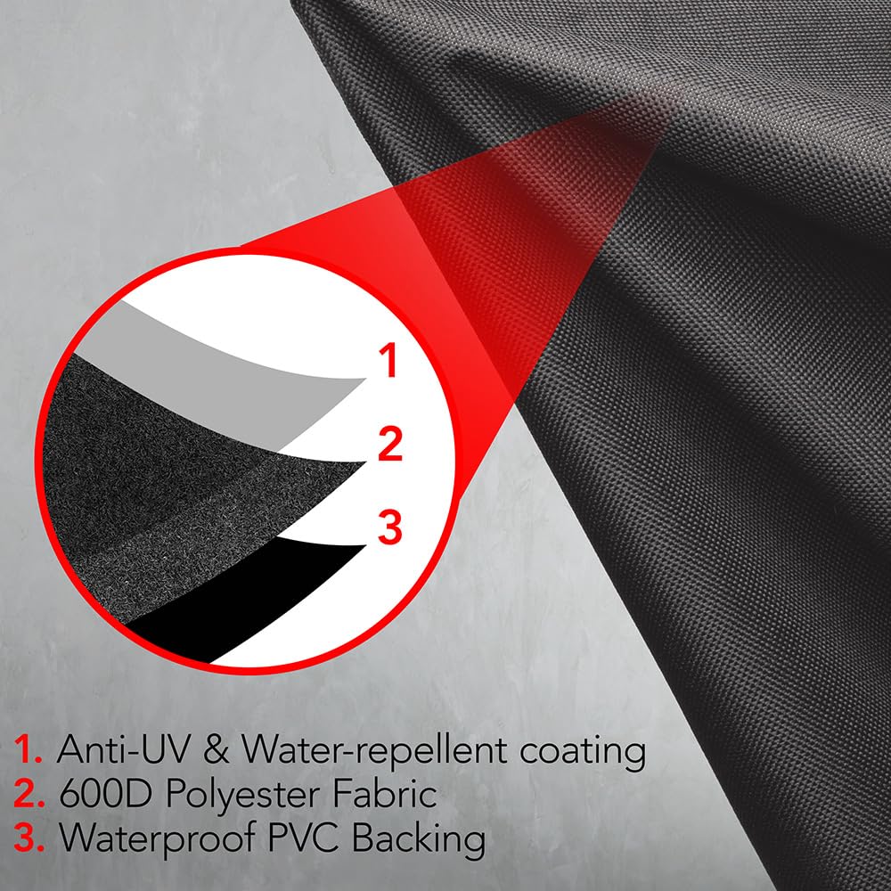 GrillTough UV-resistant fabric helps prevent fading in bright sun.