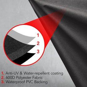 GrillTough UV-resistant fabric helps prevent fading in bright sun.