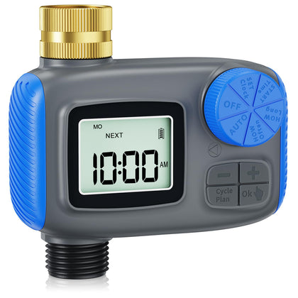 Grillum sprinkler timer with brass swivel for reliable garden watering control.