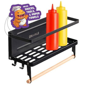 Grillzilla magnetic grill caddy attached to a metal surface for quick tool access.