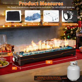 GRISUN 28-inch tabletop fire pit with 360° flame view for inviting evenings.