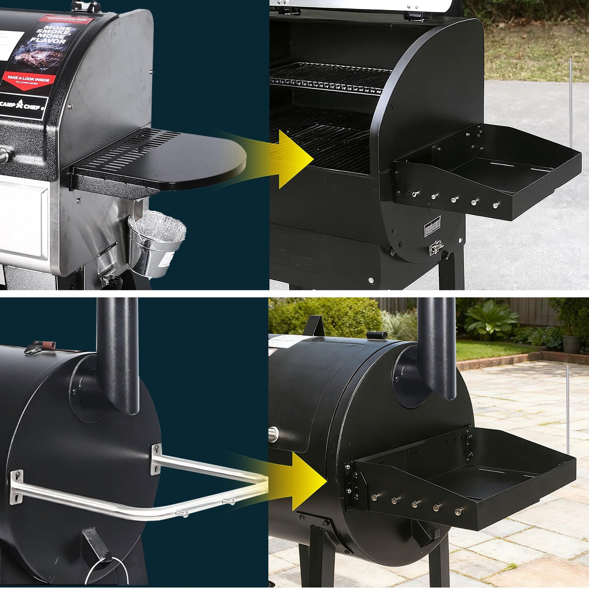 GRISUN folding shelf for Char-Broil 463633316 keeps utensils accessible.