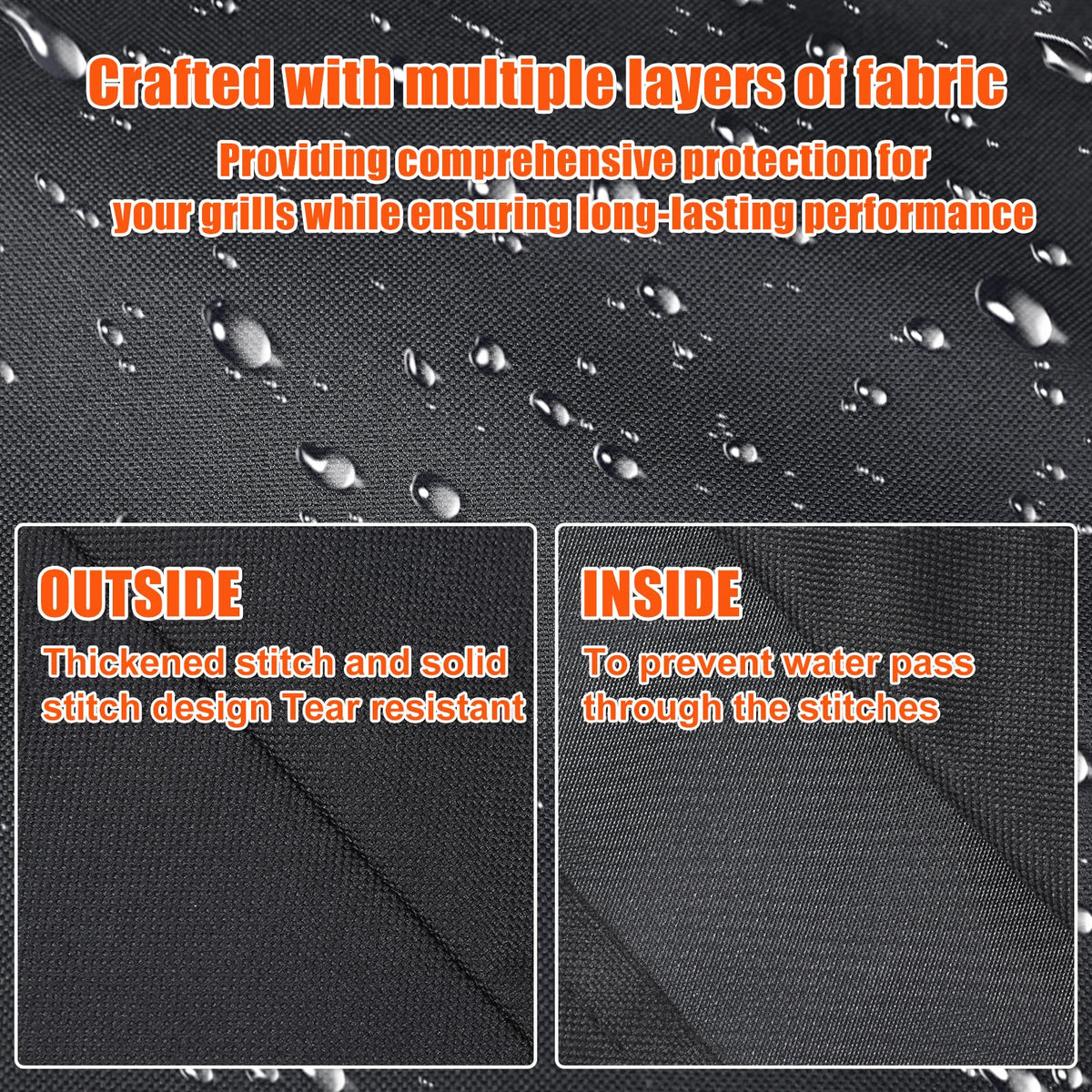GRISUN PB2180LK grill cover central zipper for easy on and off