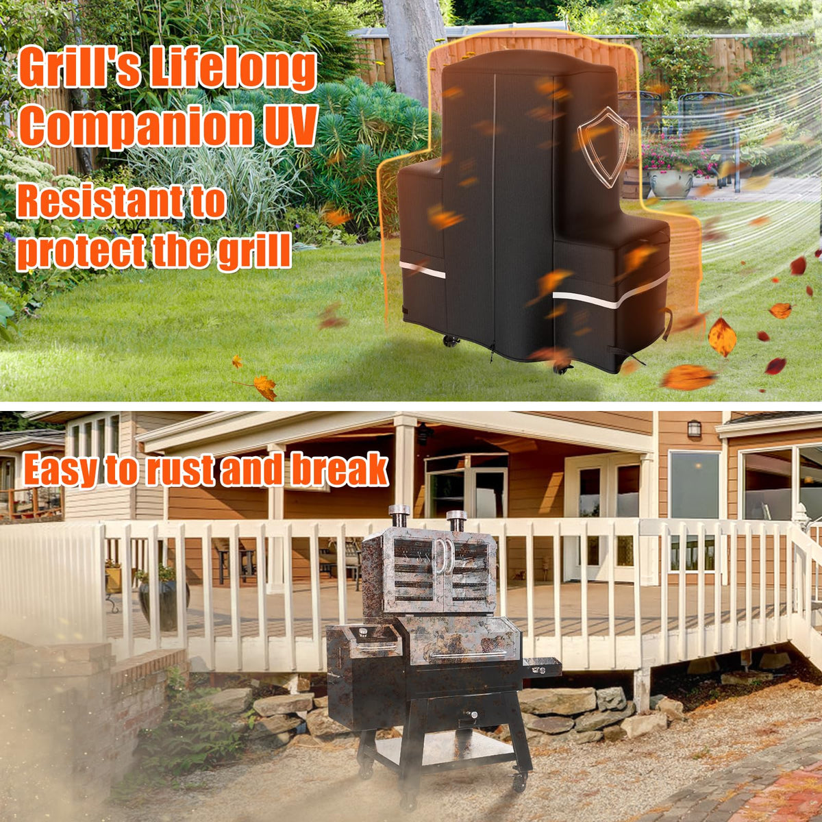 GRISUN PB2180LK grill cover easy carry handles for quick repositioning