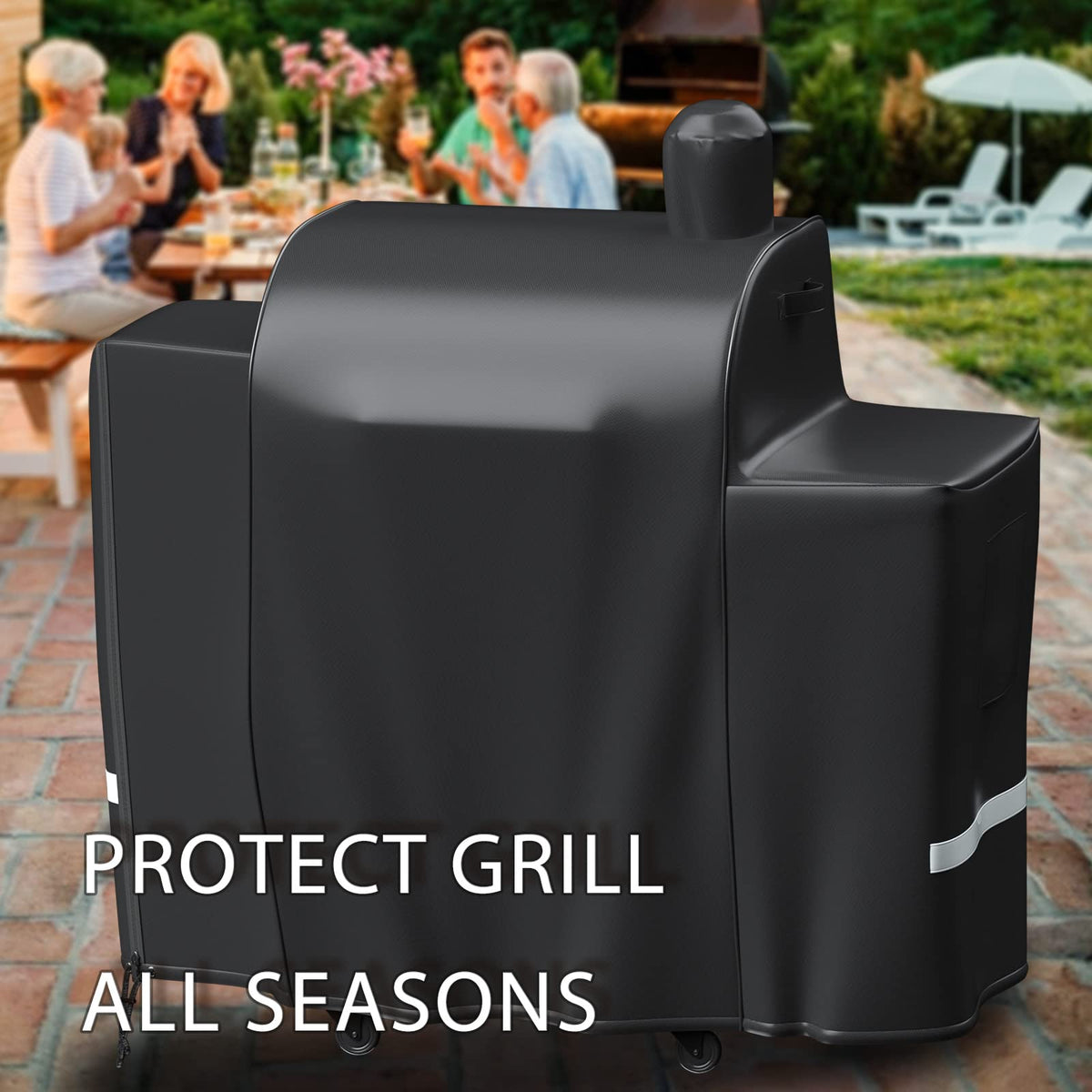 GRISUN grill cover easy-clean surface resists dirt and wipes clean quickly.