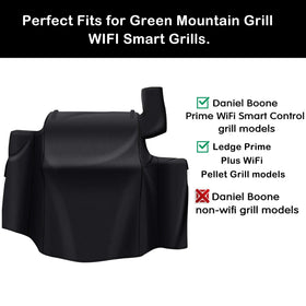 GRISUN Ledge Prime Plus WiFi grill cover guards against dust and wind.