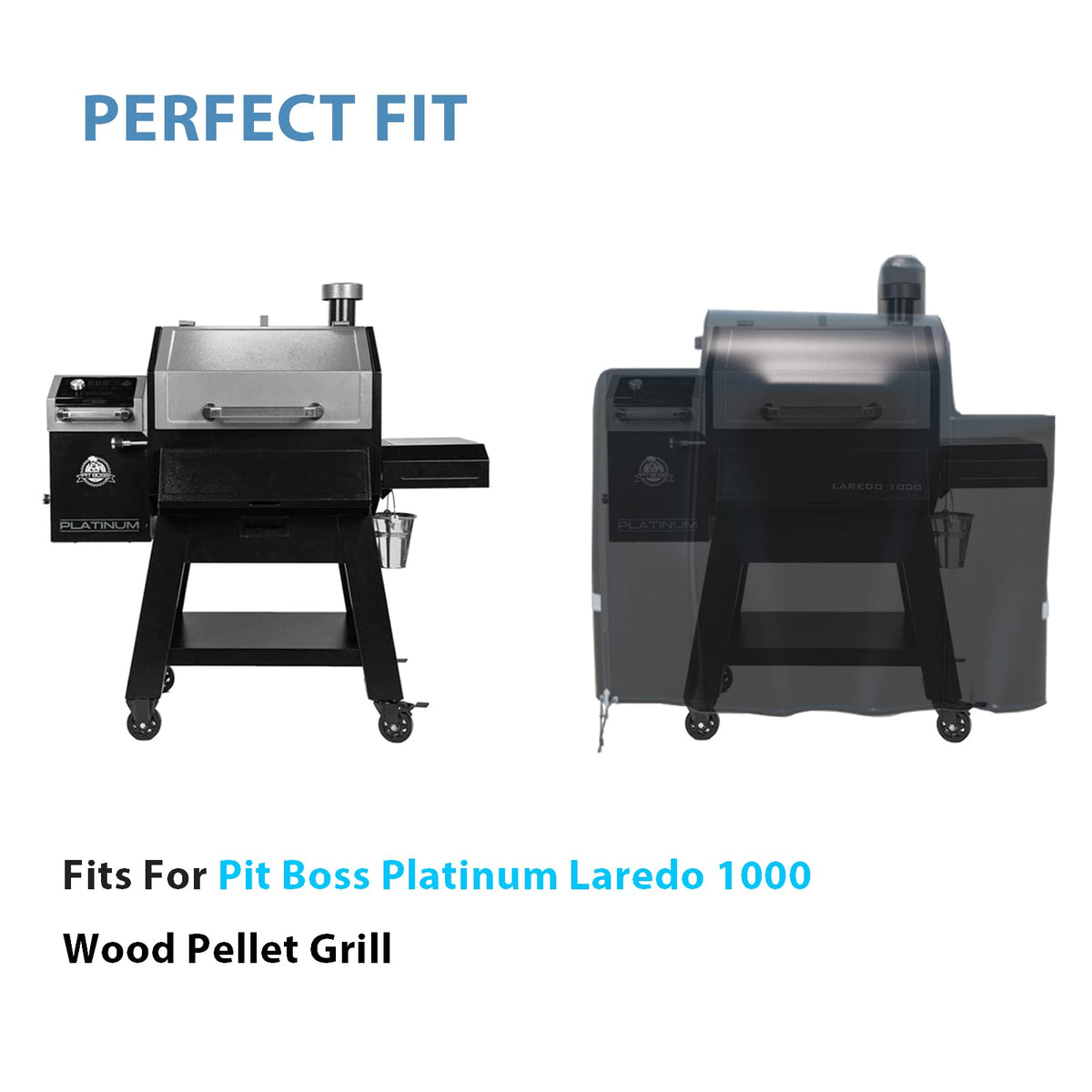 GRISUN grill cover portable handle design eases on-off for Pit Boss use.