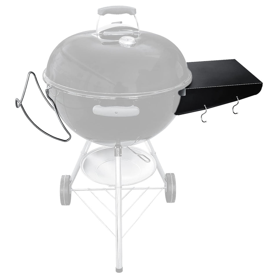 GRISUN grill table shelf on Weber 22-inch adds extra workspace.