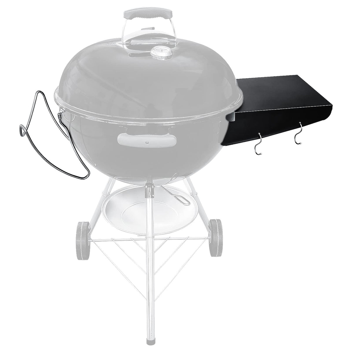 GRISUN grill table shelf on Weber 22-inch adds extra workspace.