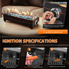 GRISUN piezo ignition system for quick, easy lighting.