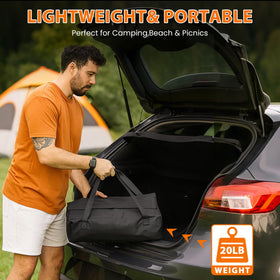 GRISUN portable fire pit with carry bag for camping and outdoor trips.