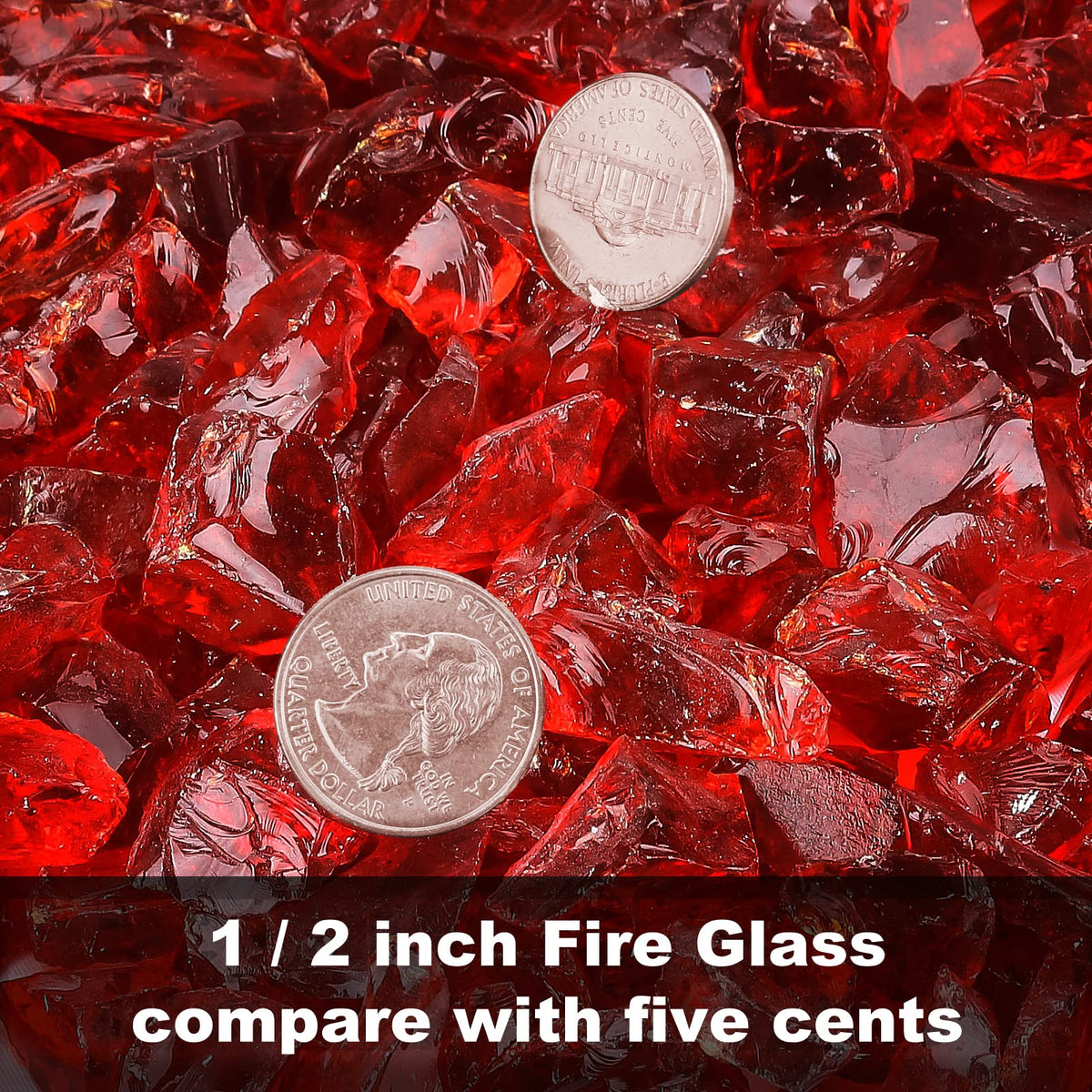 GRISUN Red Fire Glass close-up shimmer shows premium finish and color.