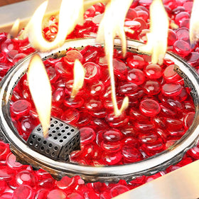 GRISUN round fire pit glass is safe for indoor/outdoor use, even fish tanks.