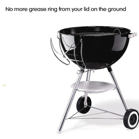 Stainless steel GRISUN lid holder resists rust during grilling.