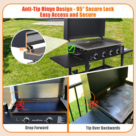 GRISUN sturdy steel construction conveys durability for outdoor cooking.