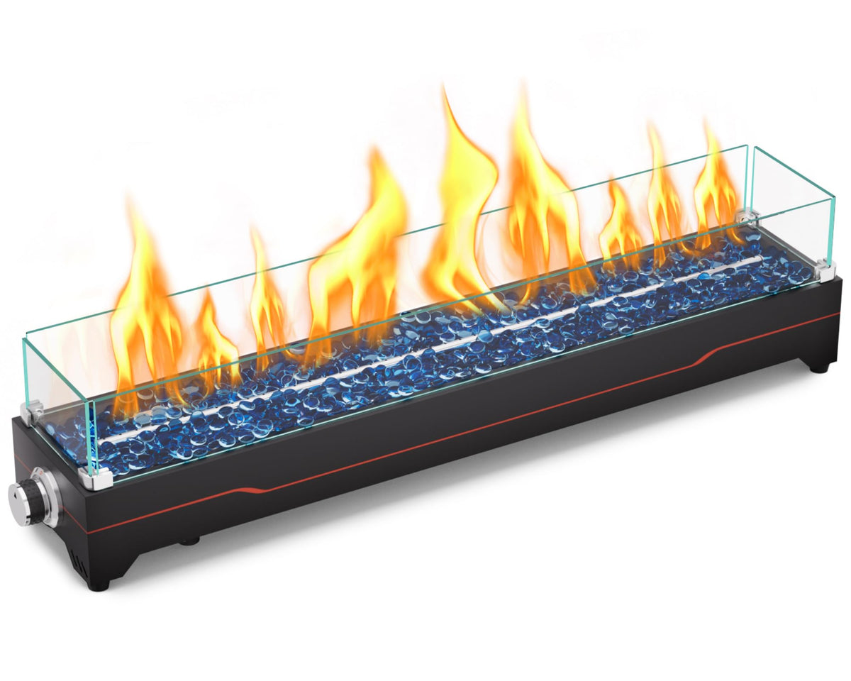 GRISUN 36-inch tabletop fire pit front view, ideal centerpiece for outdoor gatherings.
