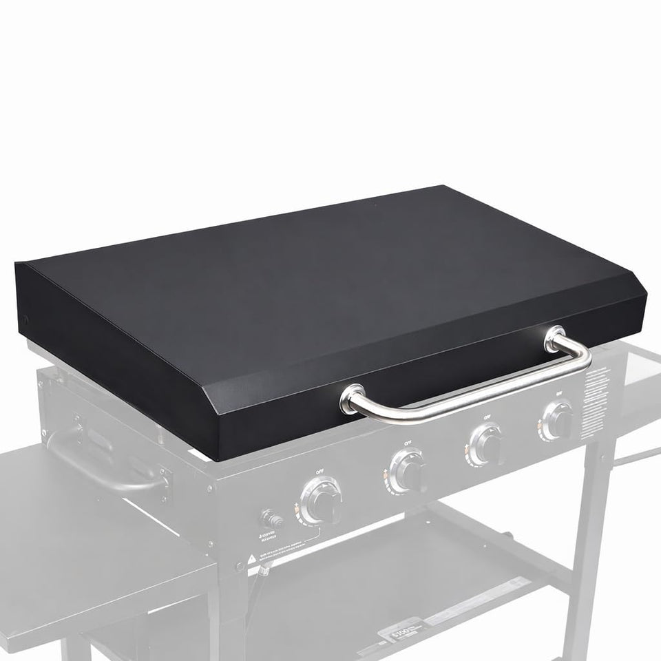 GRISUN Upgraded Griddle Lid angled view demonstrates heat retention for Blackstone 28-inch griddles.