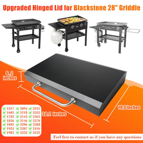 GRISUN Upgraded Griddle Lid with hinge system highlights smooth operation and stability.