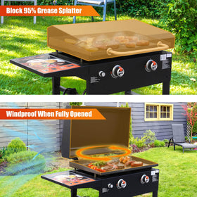 GRISUN Griddle Lid sturdy handle enables easy lifting and closing.