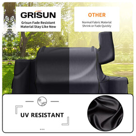 GRISUN 600D waterproof fabric resists rain and sun fade.