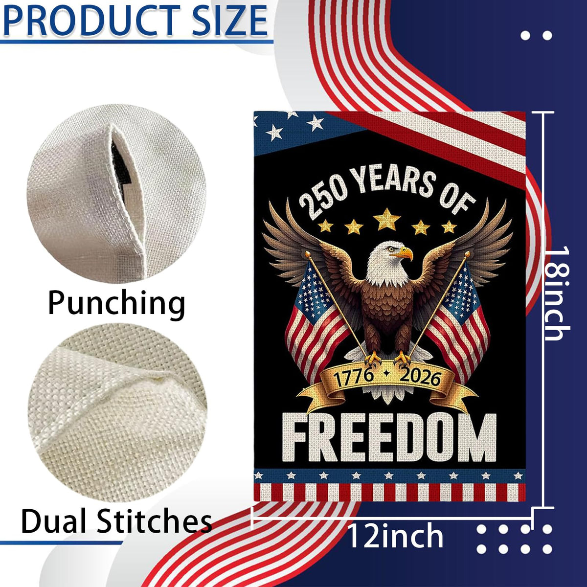 Gritose Fourth of July garden flag features bright colors for a welcoming yard scene.
