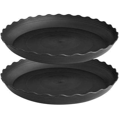 Grjoprt 16-inch plant saucer two-pack, round and sturdy for indoor use.