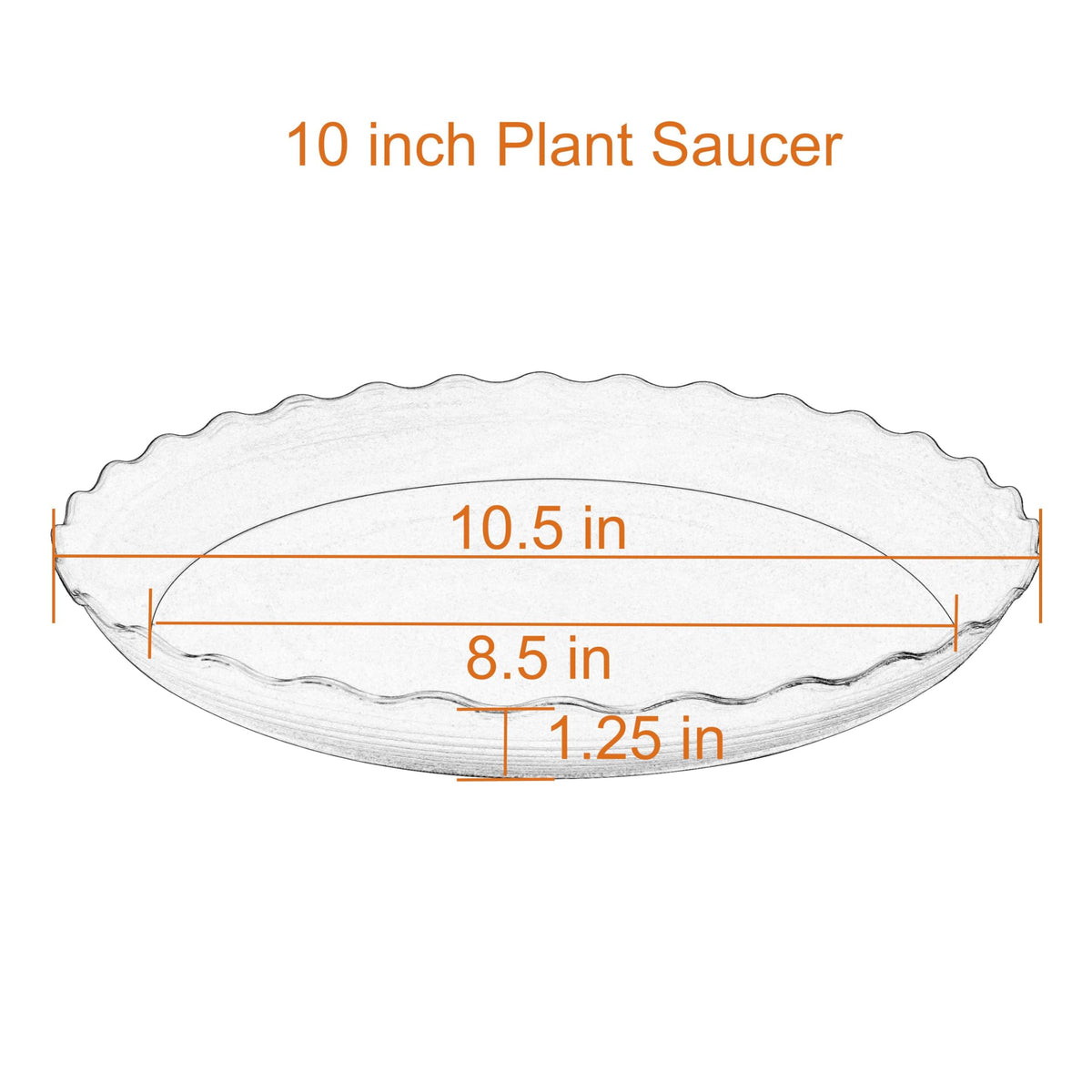 Grjoprt plant saucer 10 inch, durable plastic, resists cracking, ideal for indoor pots.