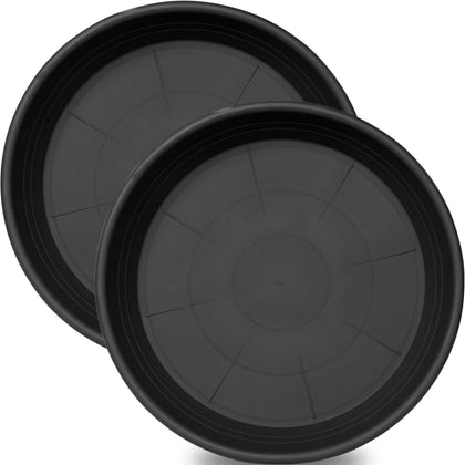 Grjoprt 12-inch plant saucer, top view, sturdy no-hole indoor-use design.