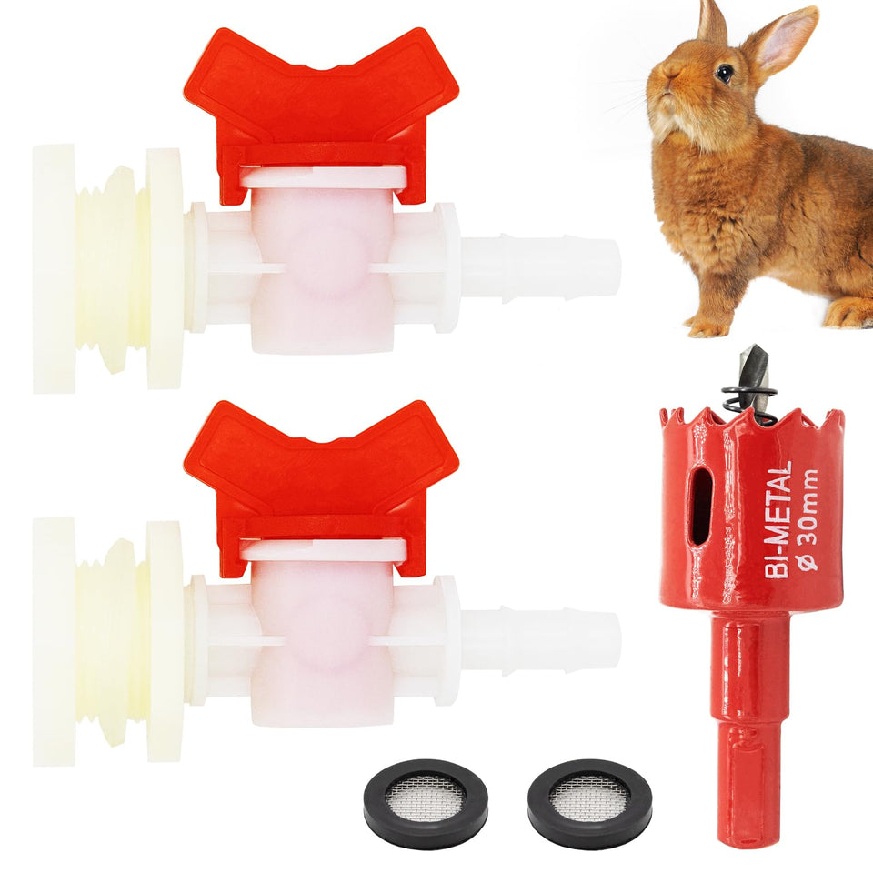GrliTra rabbit watering system bulkhead fittings for a secure setup