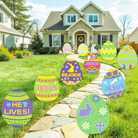 GRMIKBU Garden path Easter signs to enhance curb appeal