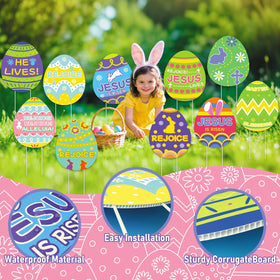 GRMIKBU Pastel Easter decor signs brighten gardens with seasonal charm