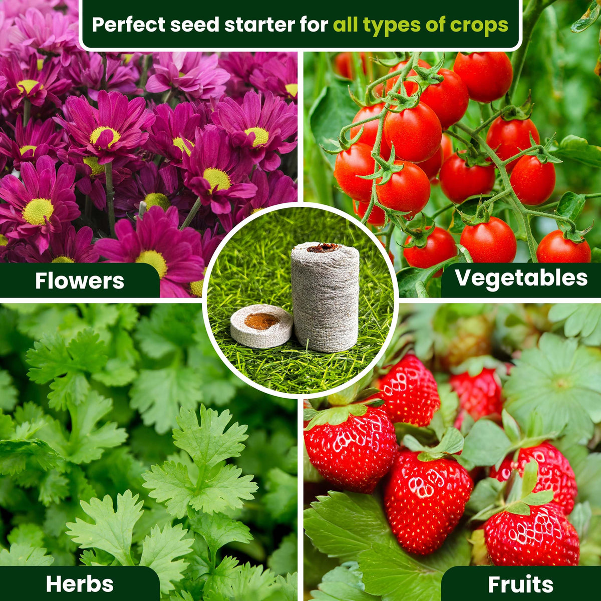 Gro-Med enriched coir pellets balance moisture and aeration for roots