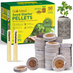 Gro-Med seed starter pellets ready for germination in a home setup