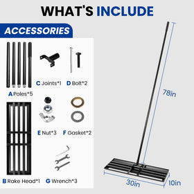 Grohcazt adjustable 78-inch handle enables comfortable reach.