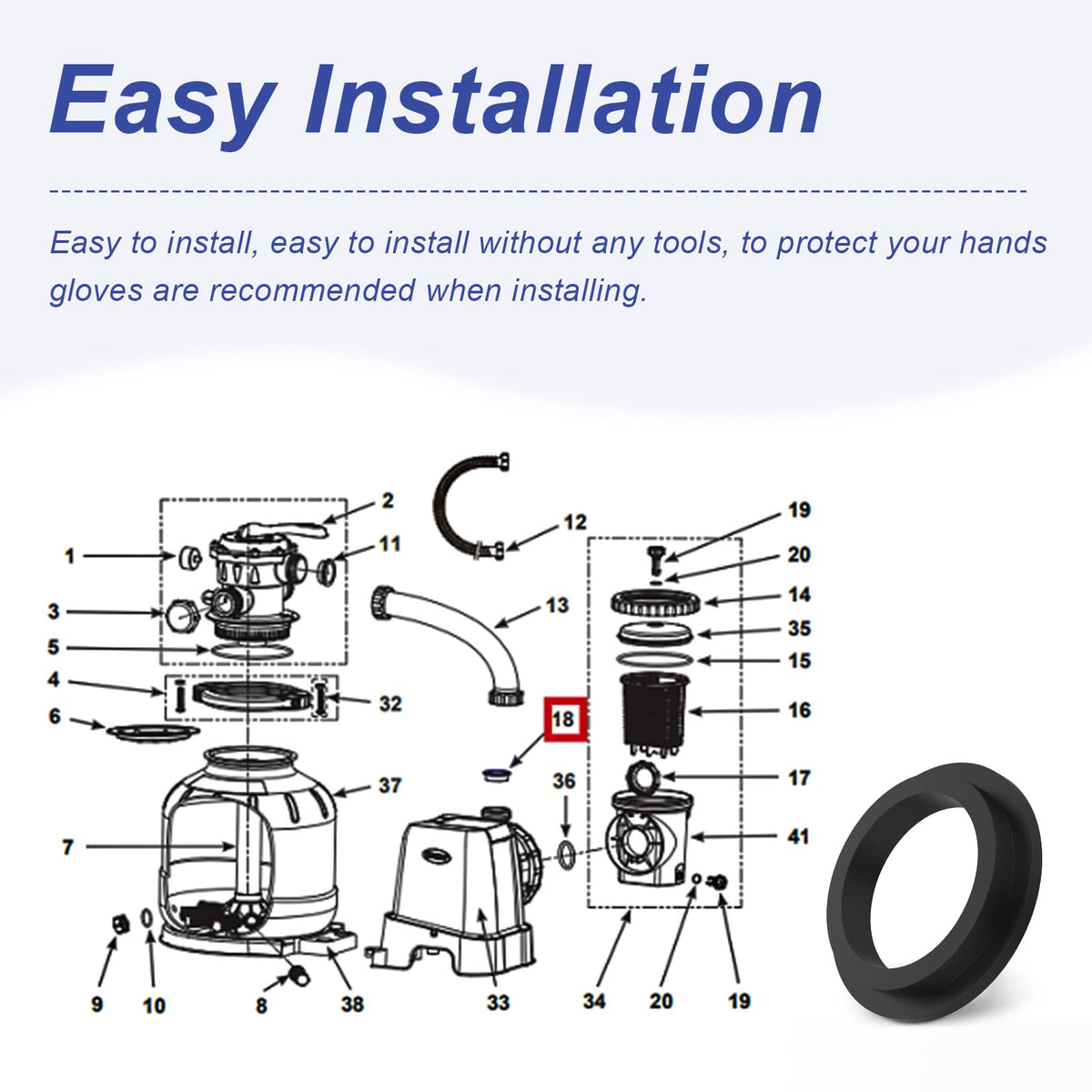 GRONGU replacement o-ring uses durable material for seasons