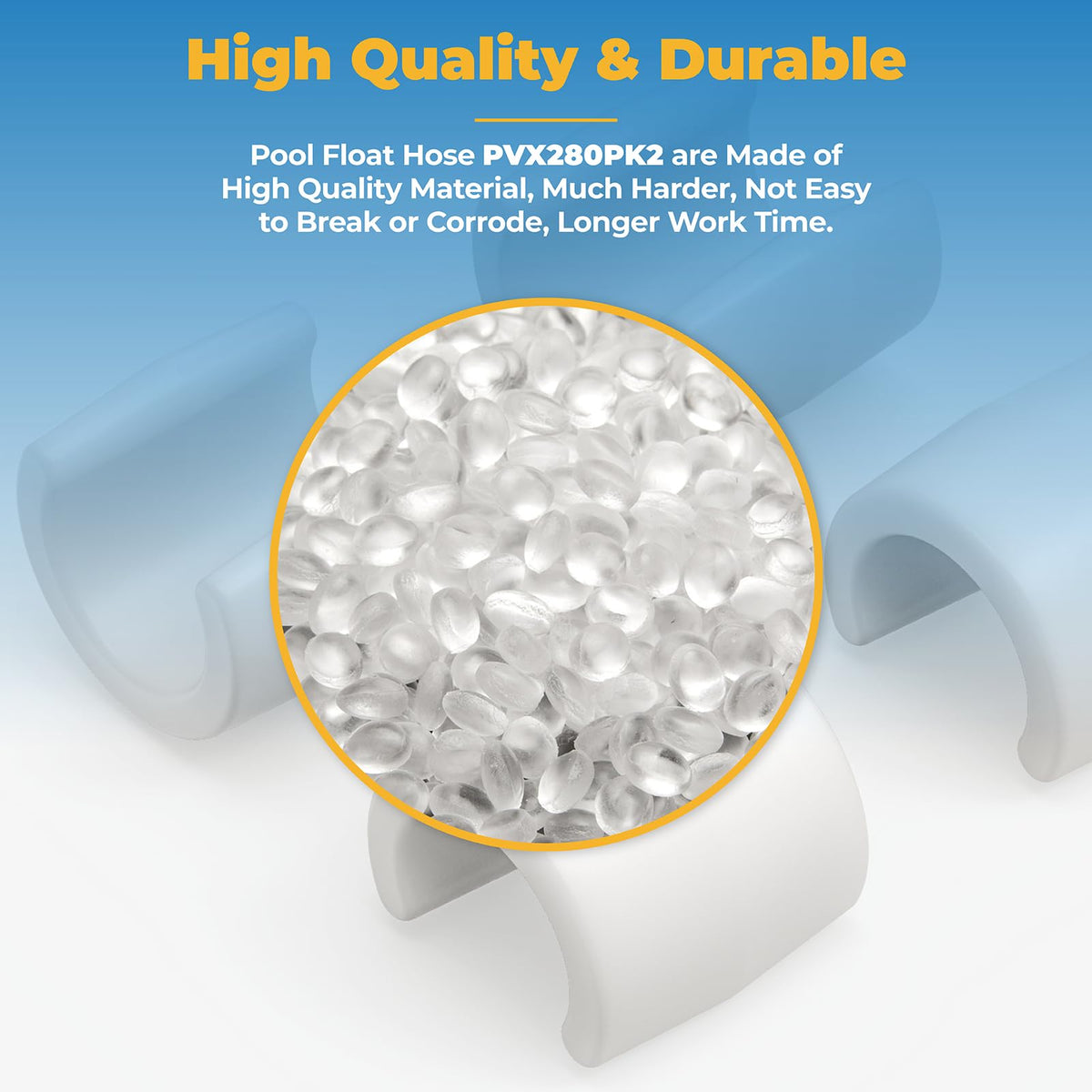 GRONGU white floating pool hose floats improve visibility and safer hose routing.