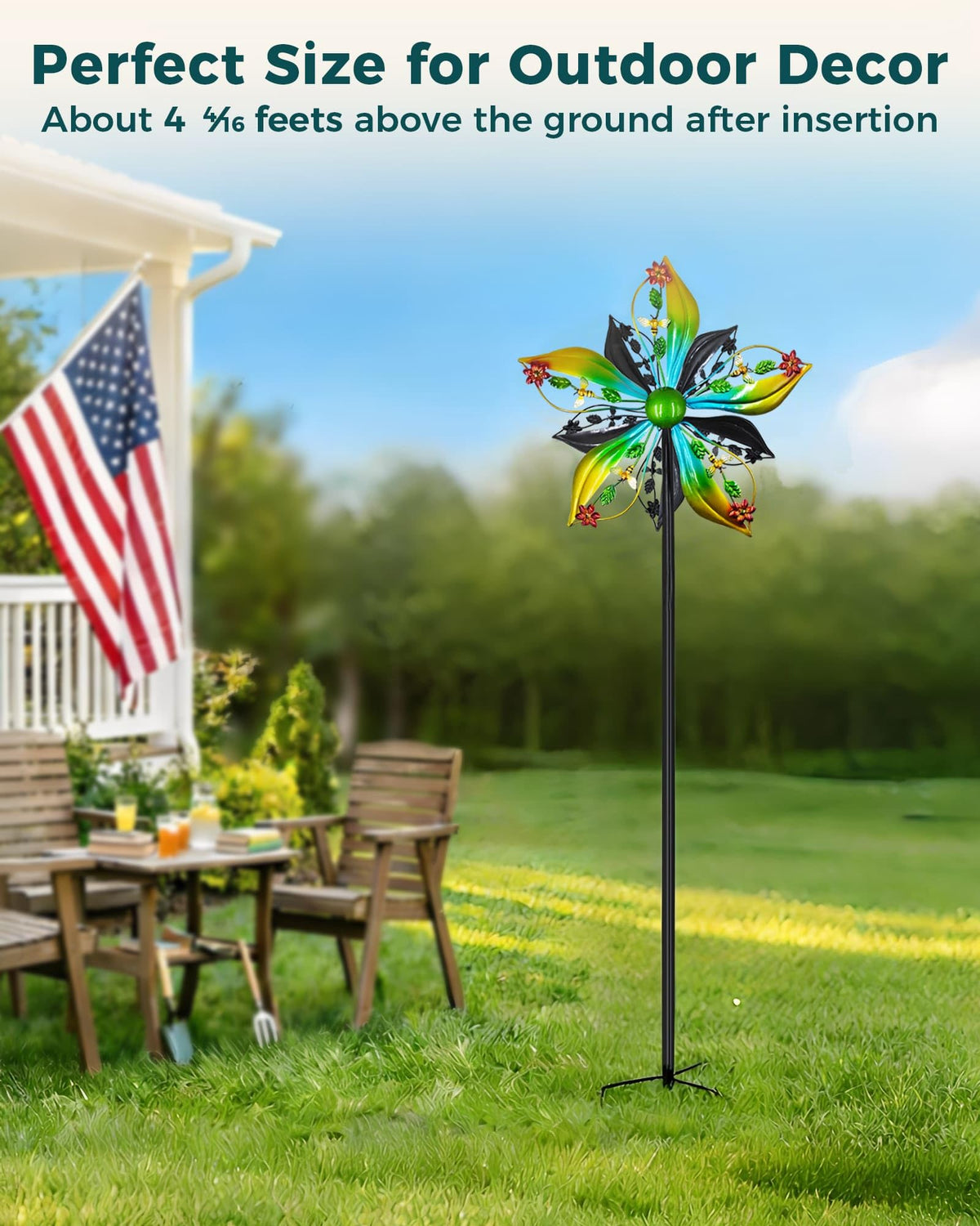 Gronhof wind spinner metal coating resists rust and UV exposure.