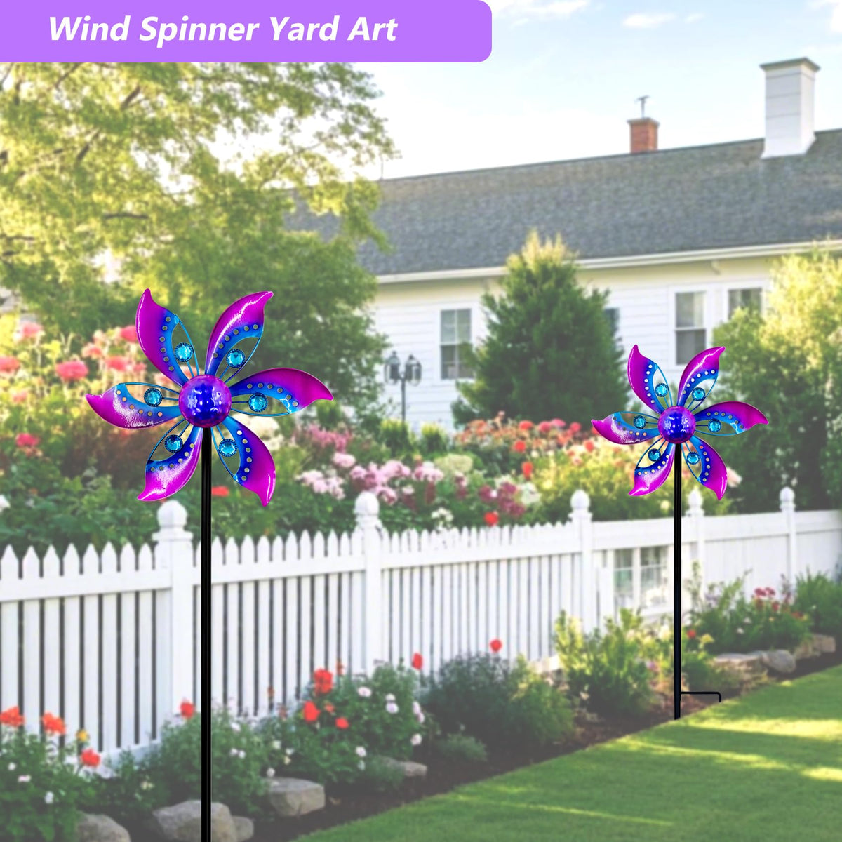 Gronhof wind spinner purple height 37in creates vertical accent.