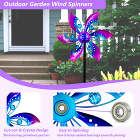 Gronhof wind spinner purple kinetic rotation demonstrating smooth movement in breeze.