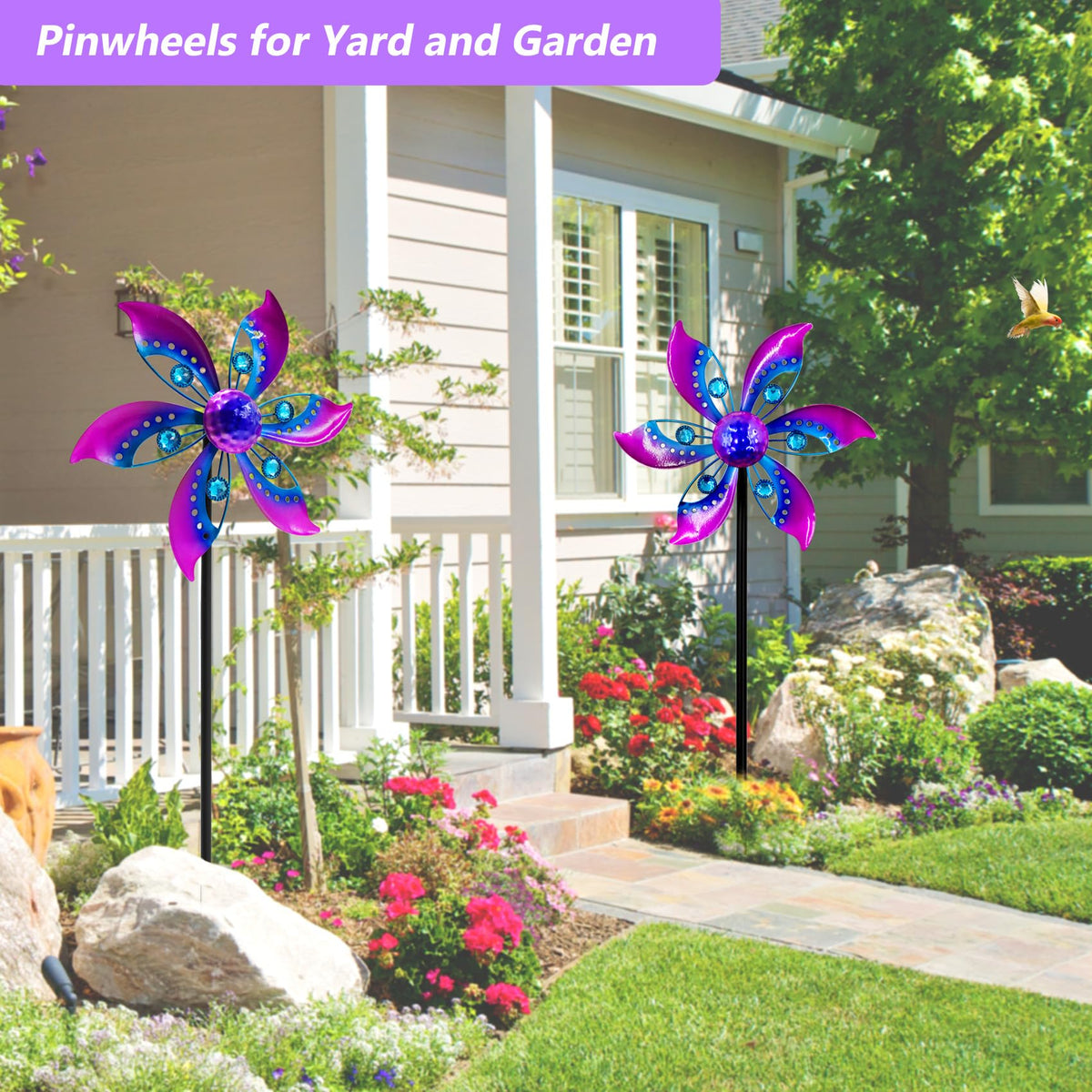 Gronhof wind spinner purple backyard focal point for patios.