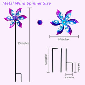 Gronhof wind spinner purple sunlit motion catches attention in sunshine.